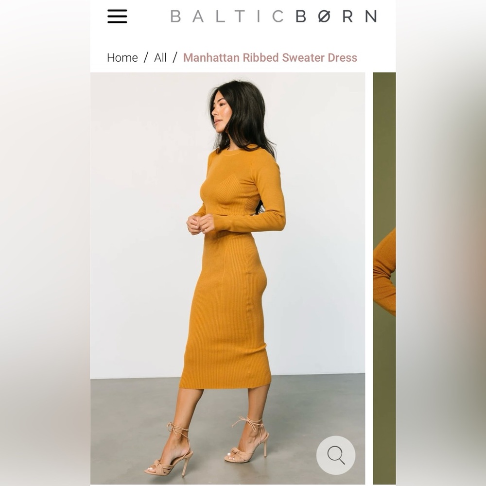 Baltic Born Manhattan Ribbed Dress in Camel